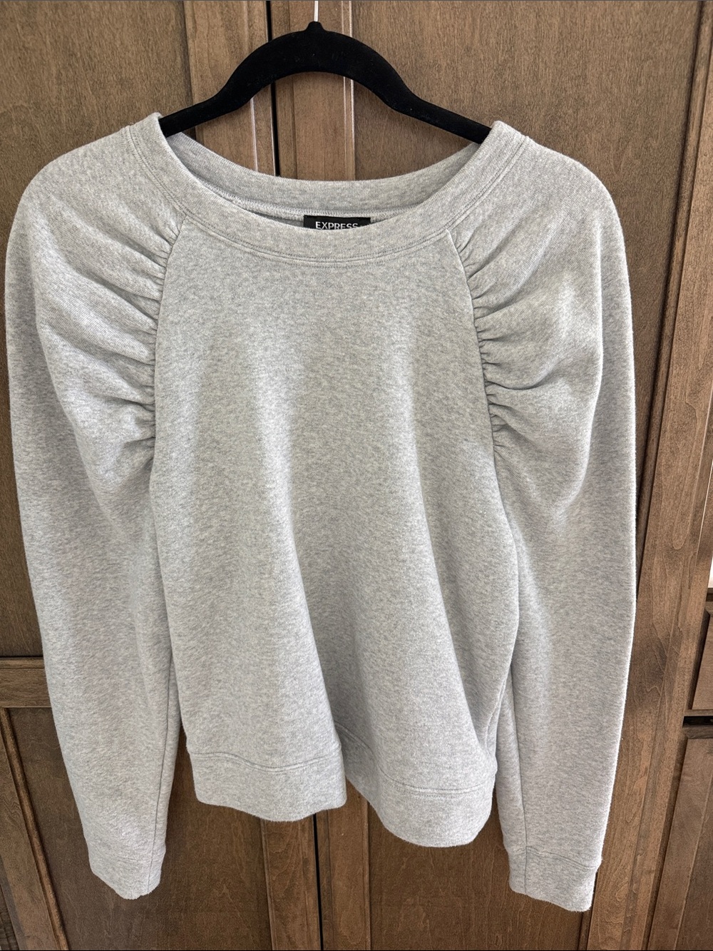 Express Crew Neck Puff Sleeve Sweatshirt